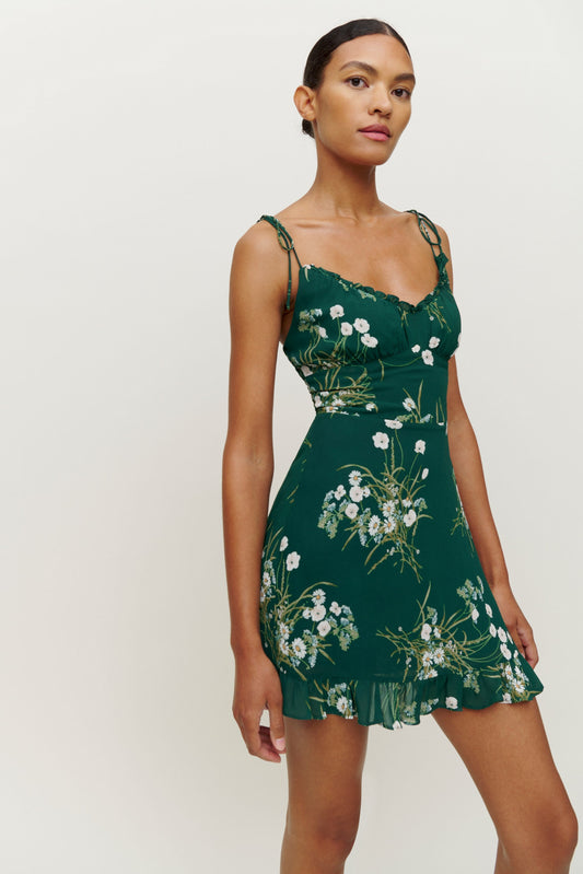 Cami V-neck Ruffle Mini Dress