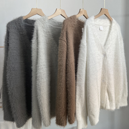 Celebrities Buttons V Neck Outerwear(5 Colors)
