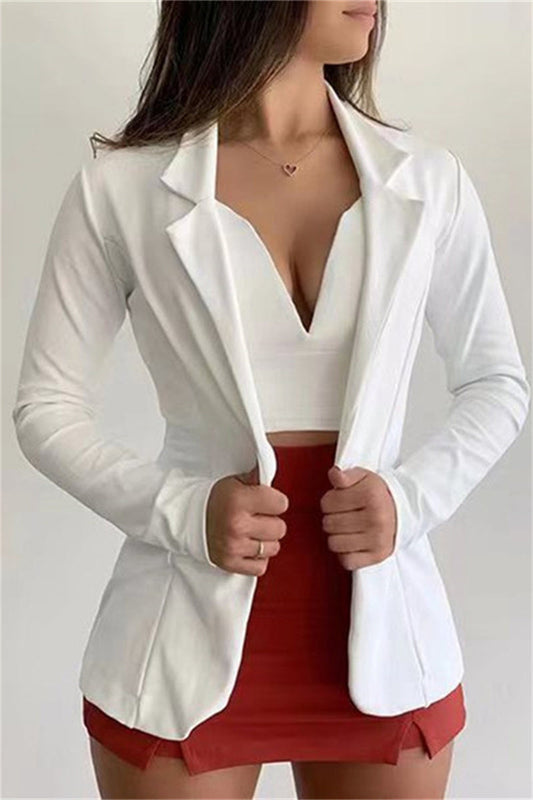 Cardigan Turndown Collar Outerwear