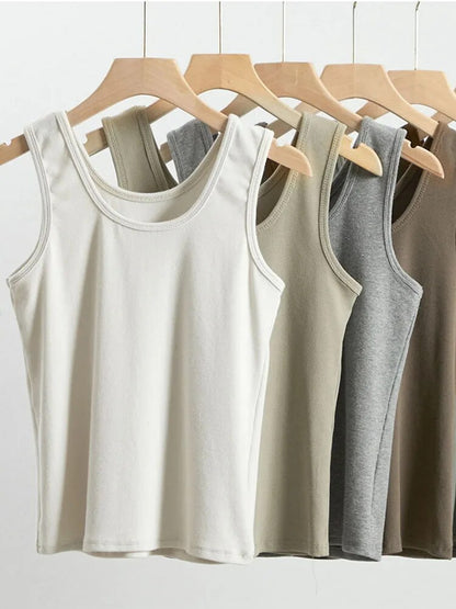 Summer Ribbed Knitted Tank Tops Off Shoulder Crop Tops Basic Shirts Suspender Sport Vest Slim Y2k Tops New