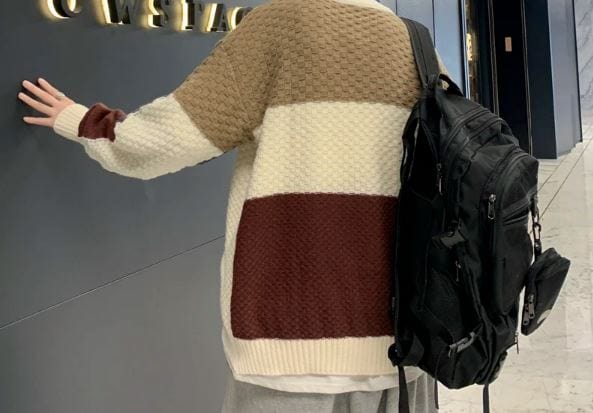 JO | Patchwork jacquard knitted sweater