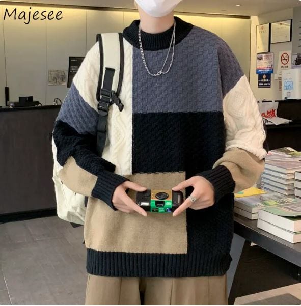 JO | Patchwork jacquard knitted sweater