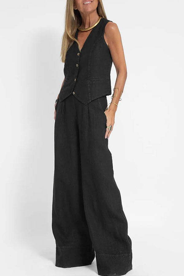 Linen Waistcoat Two Set Suits
