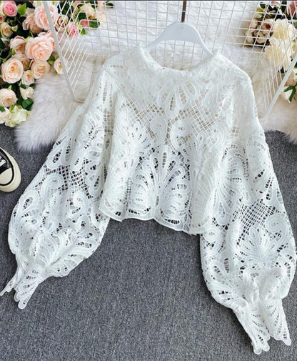 Crop White Blouse