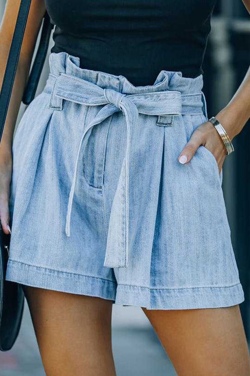 Street Make Old Frenulum Loose Denim Shorts