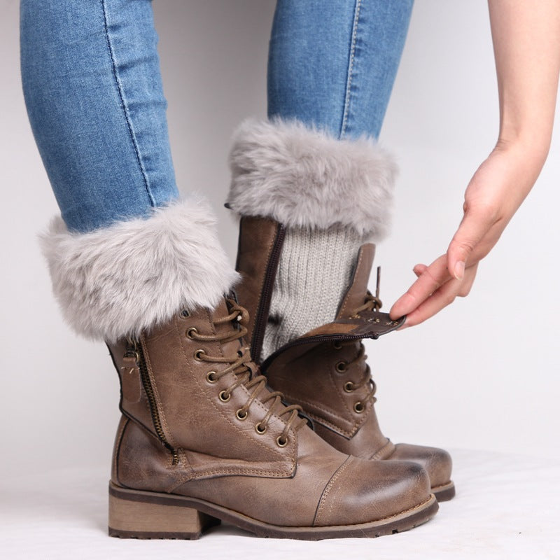 Casual Solid Color Furry Socks artswardrobe