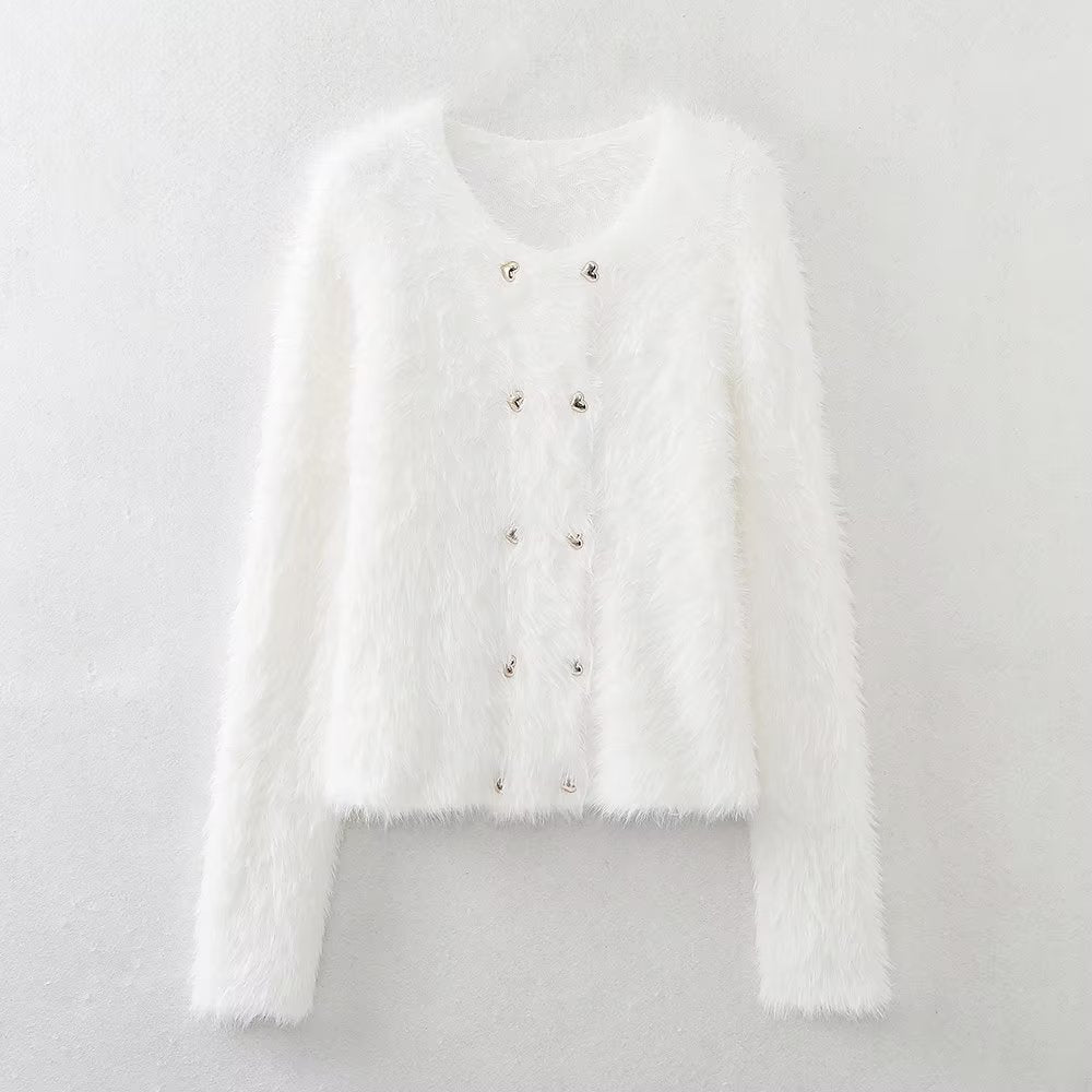 Gentle Mink Fur Sweater Coat: ’s Winter Knit Cardigan