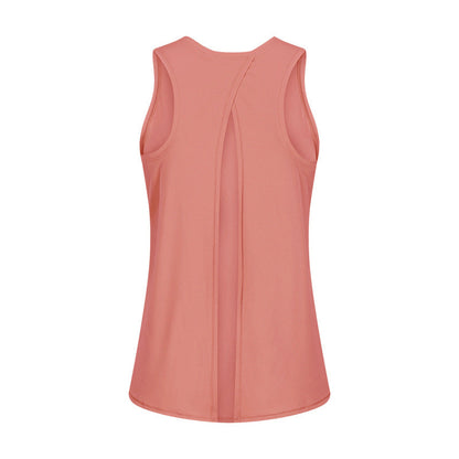 Spring Summer Nude Feel Skin Friendly Lace-up Vest Bow Beauty Back Loose Breathable Running Sports Blouse