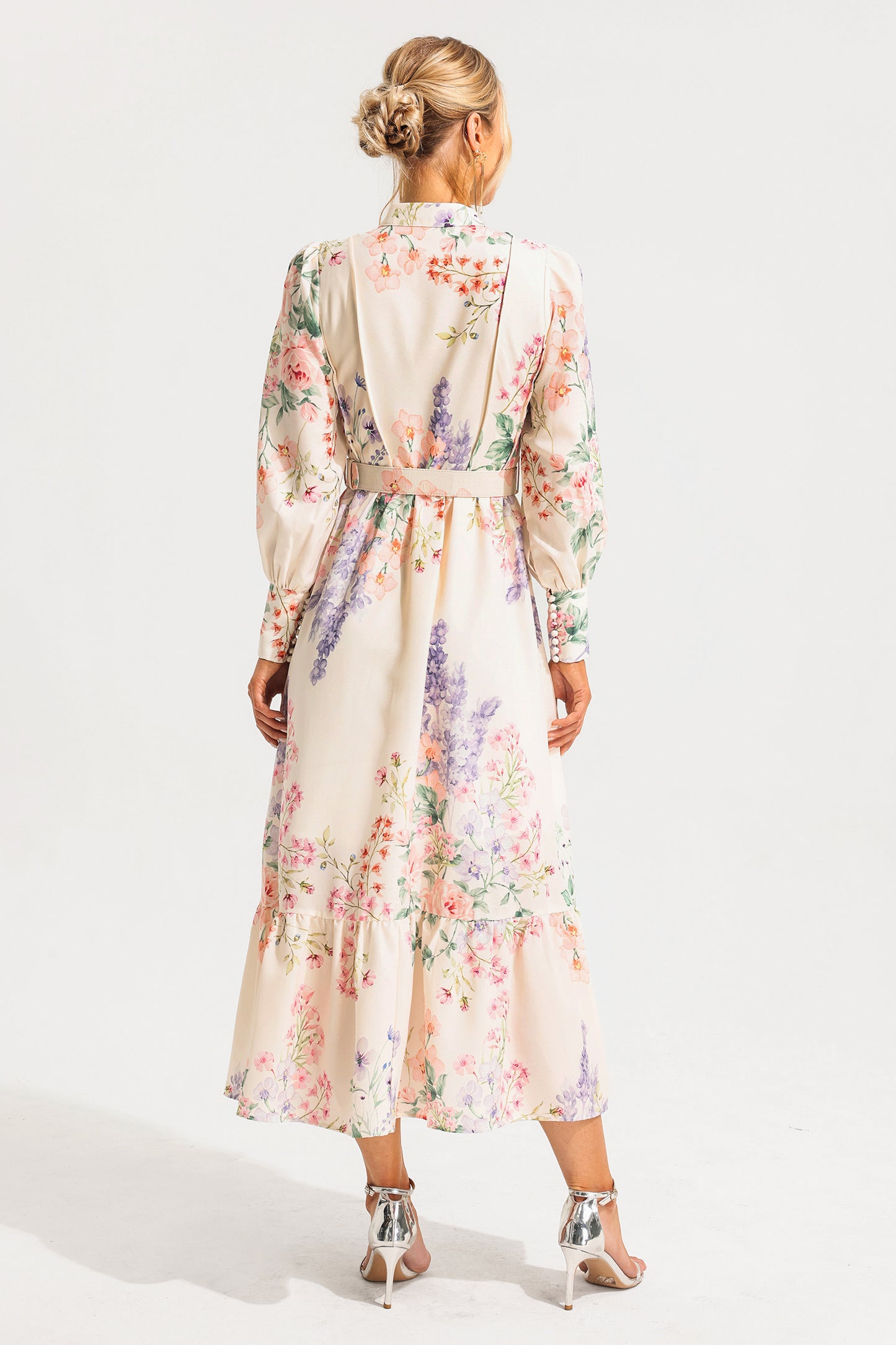 Long Sleeve Maxi Dress With Belt