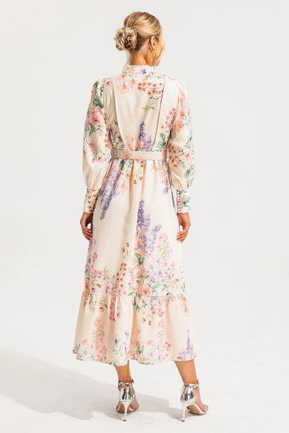 Long Sleeve Maxi Dress With Belt
