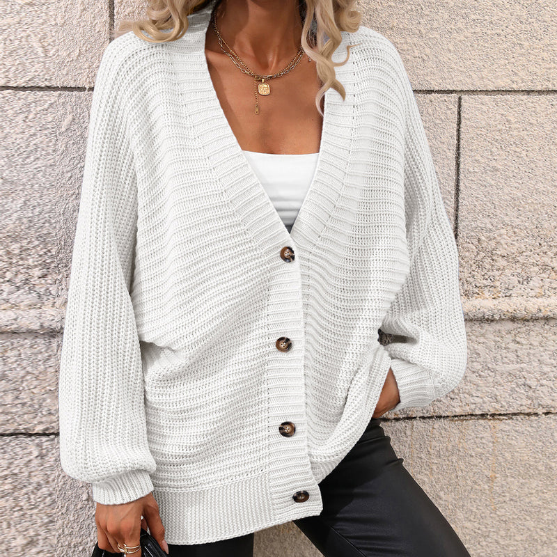 Autumn Winter Knitting Single Breasted Color Knitted Cardigan Loose Sweater