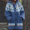 Vintage Tribal Icelandic Knitted Pattern Cozy Cardigan Sweater elevenforest