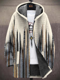 Men's Vintage Striped Patterns Cozy Hooded Coat artswardrobe