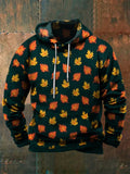 Men's Halloween Maple Leaf Design Printed Hoodie artswardrobe