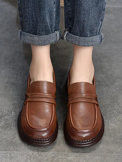 Round-toe Color Square-toe Shoes