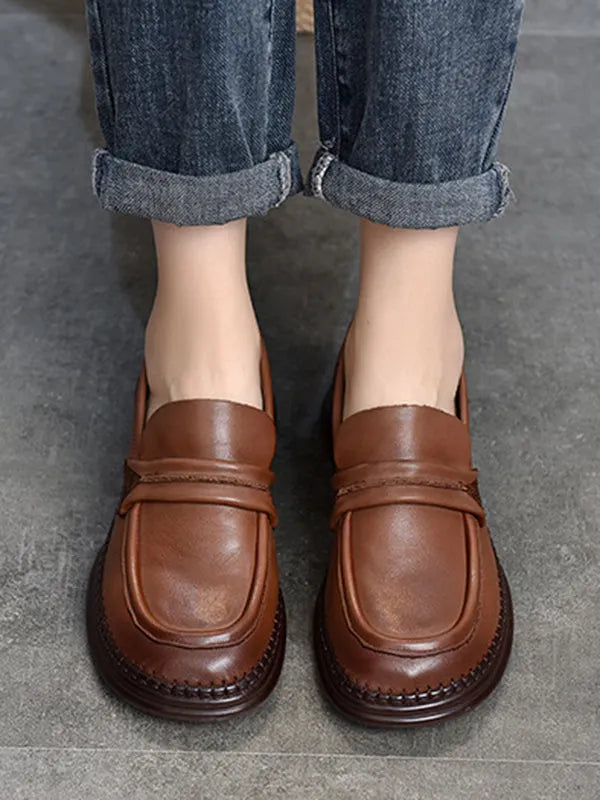 Round-toe Color Square-toe Shoes
