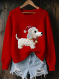 Comstylish Women's Christmas Dog Art Sweatshirt