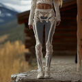 Women's Anatomical Style Dark Halloween-themed Knitted Tight-fitting Leggings. artswardrobe