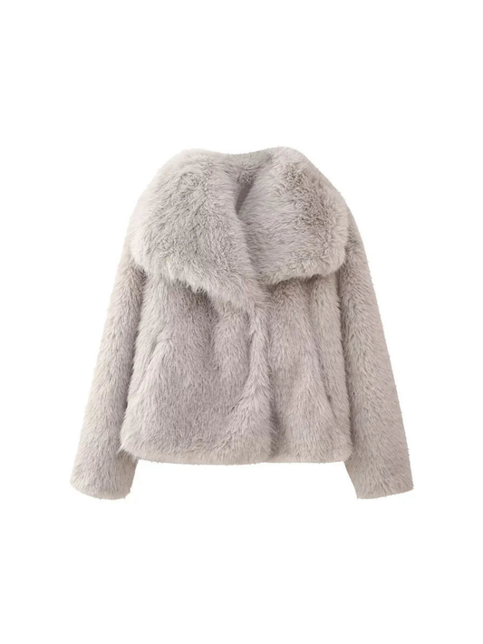 Glamorous Creamy White Fur Coat