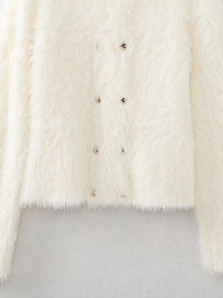 Gentle Mink Fur Sweater Coat: ’s Winter Knit Cardigan