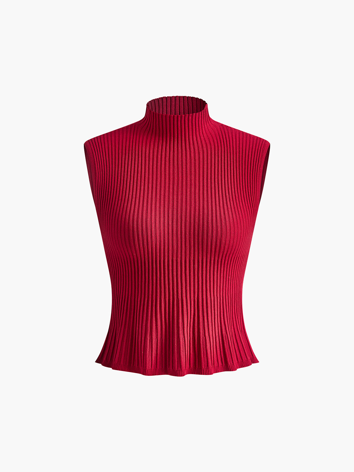 Mock Neck Ribbed Sweater Vest