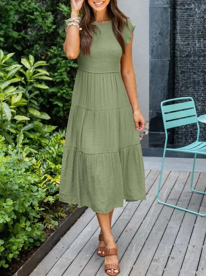KS | Midi dresses with short sleeves for women