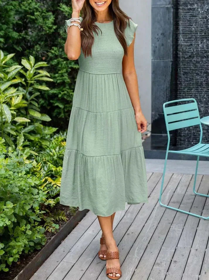 KS | Midi dresses with short sleeves for women