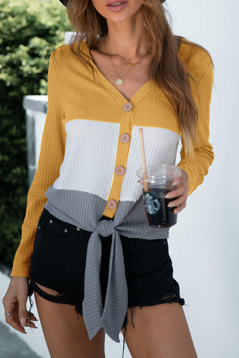 Split Joint V Neck T-shirts