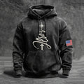Comstylish Men's Retro Christmas Faith Pattern Casual Hoodie