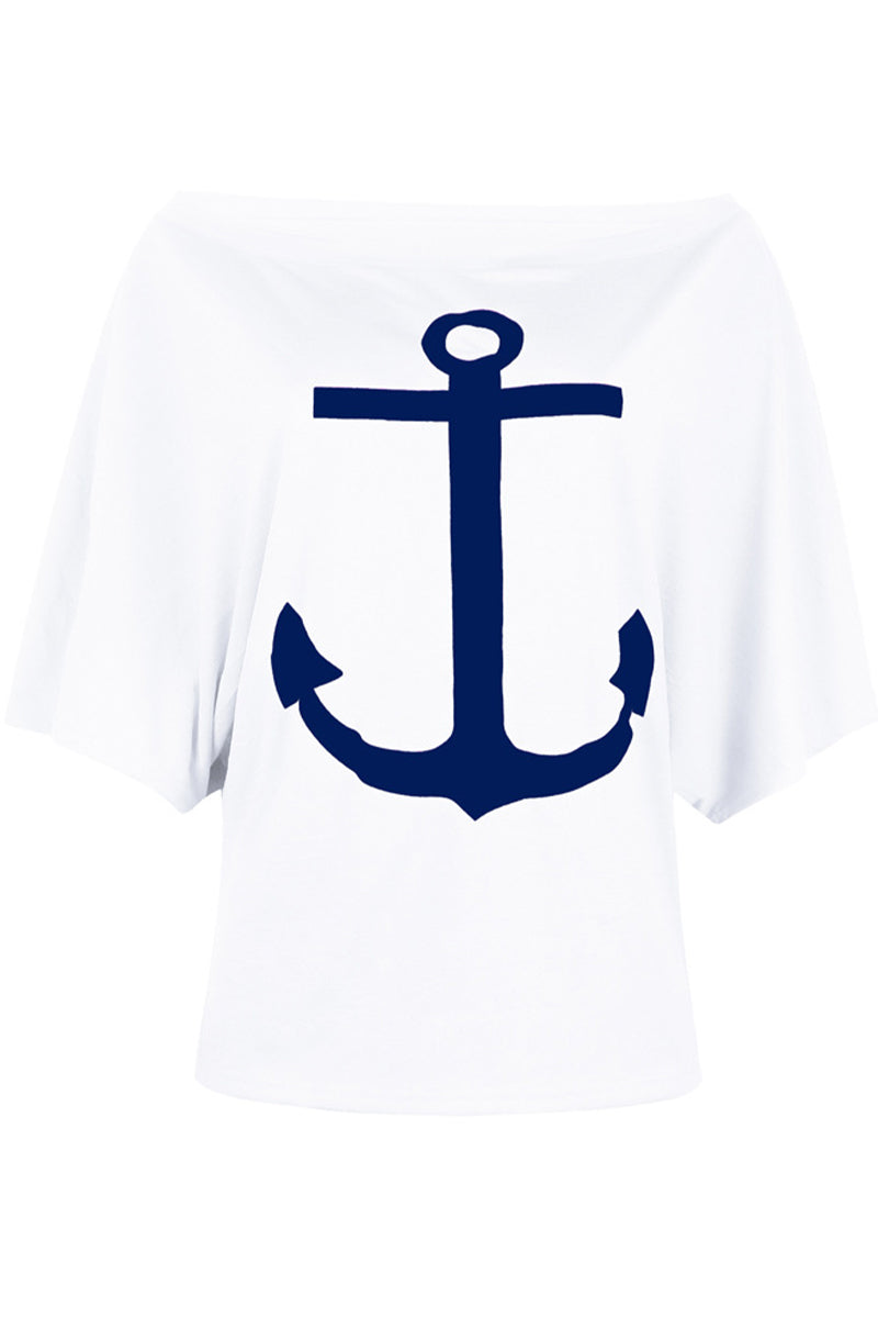Street Print Patchwork Off the Shoulder T-shirts(3 Colors)