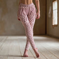 Vintage Viking Celtic Knot Art Knit Jacquard Cozy Leggings artswardrobe