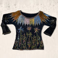 Women's Three-dimensional Plant And Flower Pattern Casual Round-neck Sweater artswardrobe