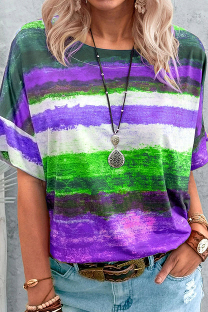 Gradual Change O Neck T-shirts(7 Colors)