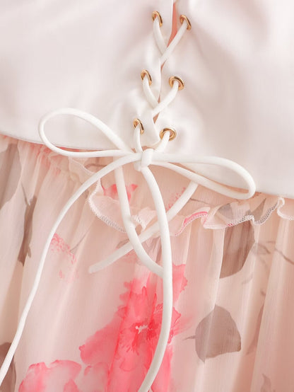 Autumn Print Ruffle Sleeve Mini Dress – Girly Fairy Gas Dress