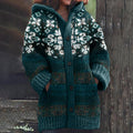Vintage Fairman Island Knitted Jacquard Hooded Sweater Cardigan elevenforest