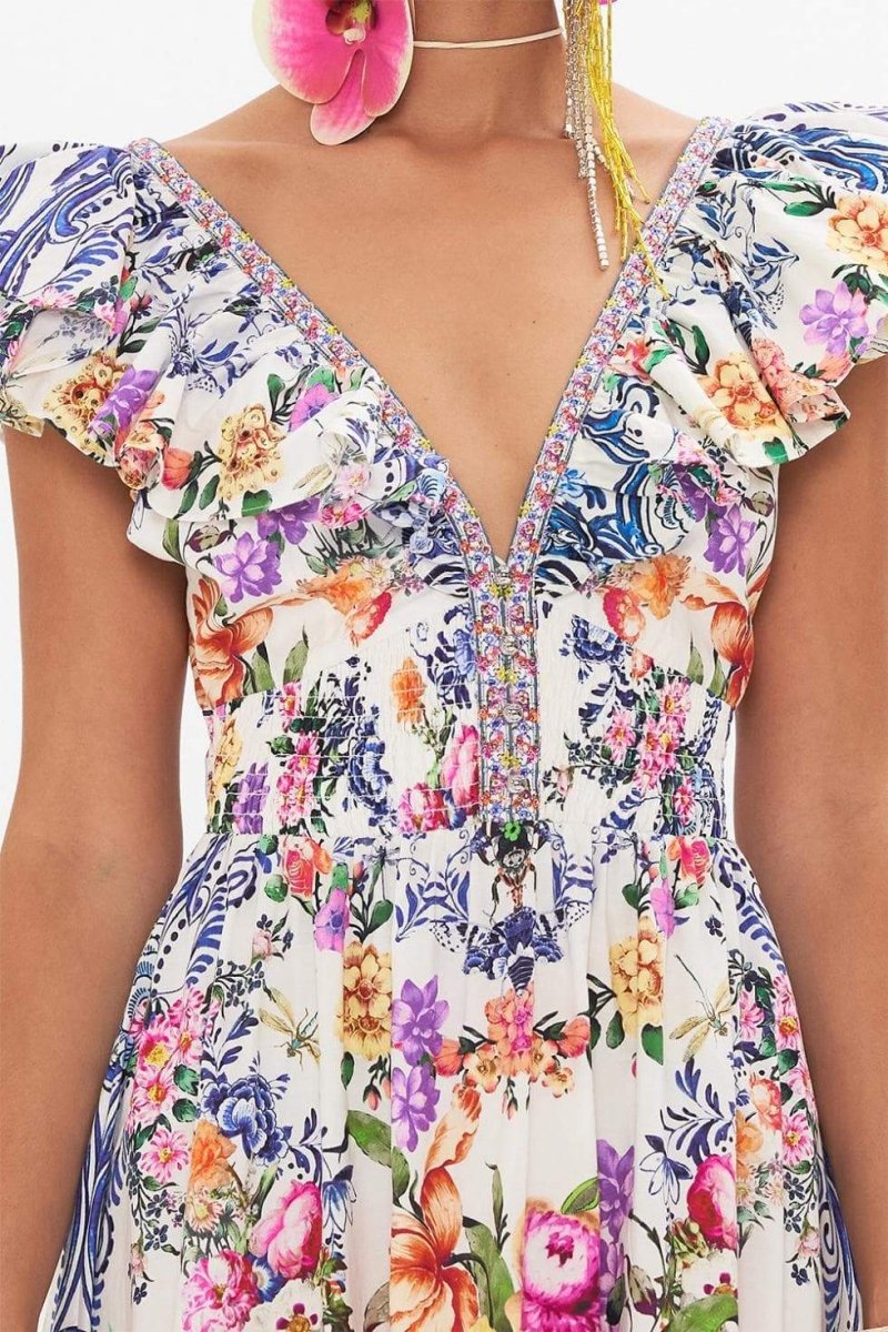 June Printed Ruffle Maxi Dress