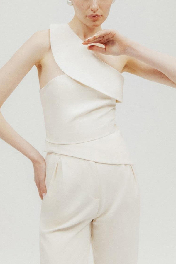 Color Slim Fit Sleeveless Tank Top and High Waisted Pocket Wideleg Pants Set
