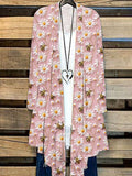 Bee & Daisy Embroidery Art Casual Cozy Cardigan artswardrobe