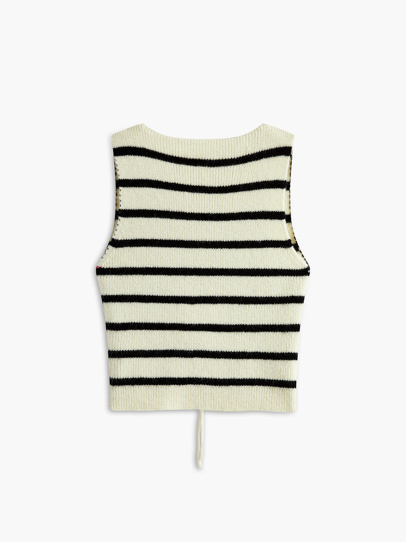 V-neck Striped Tie Sweater Vest