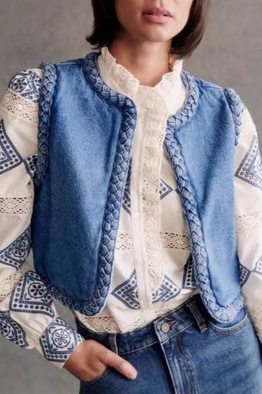 Color Weave O Neck Waistcoats