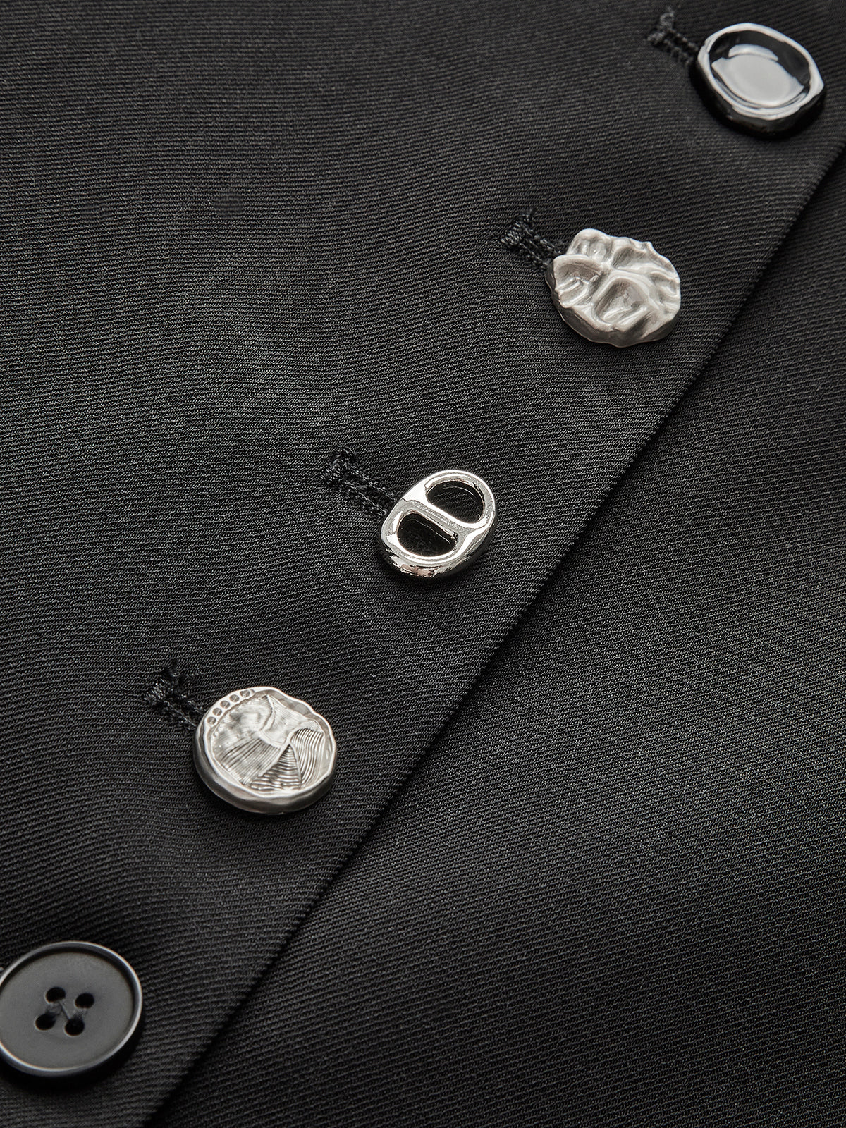 Crew Neck Irregular-button Vest