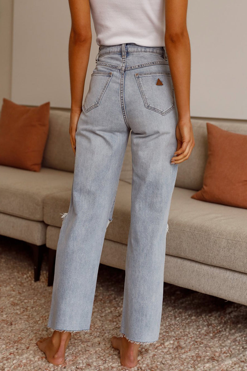Street Ripped High Waist Regular Denim Jeans