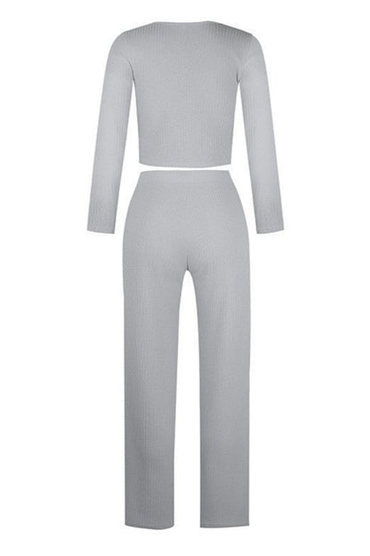Buttons Vests Pants U Neck Sleeveless Two Pieces(4 Colors)