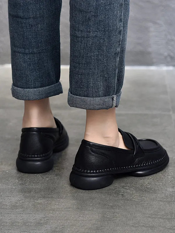 Round-toe Color Square-toe Shoes