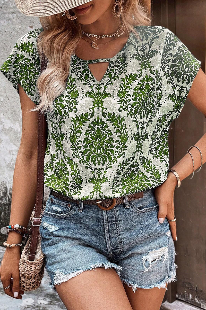 Hollowed Out V Neck T-shirts