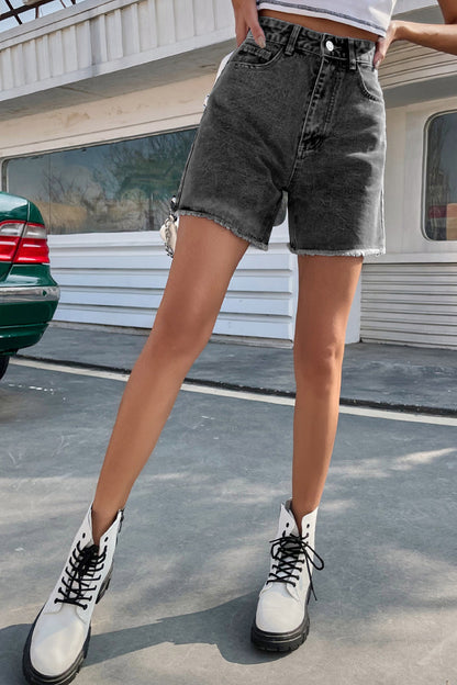 Frenchy Raw Hem Denim Shorts(8 Colors)