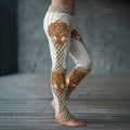 Vintage Viking Tree Of Life Celtic Knot Art Knit Jacquard Cozy Leggings artswardrobe