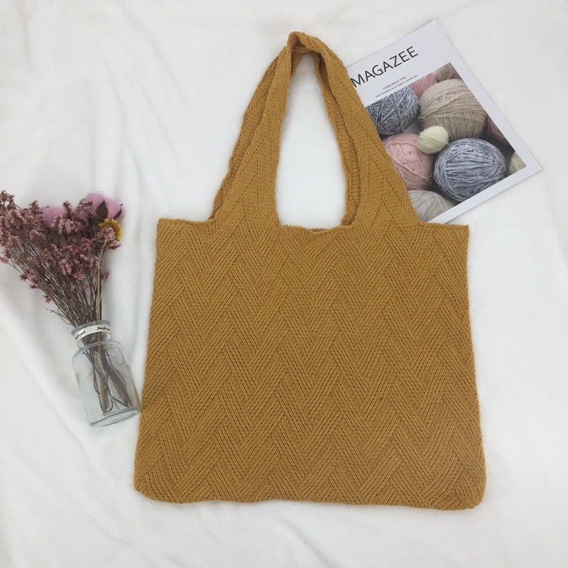 Knitted bag fashion all-match one shoulder woolen bag