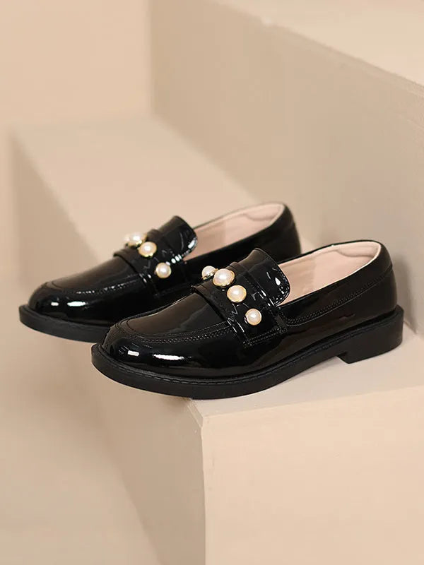 Round-toe Split-joint Loafers
