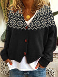 Vintage Jacquard Pattern Cozy Knit Cardigan elevenforest